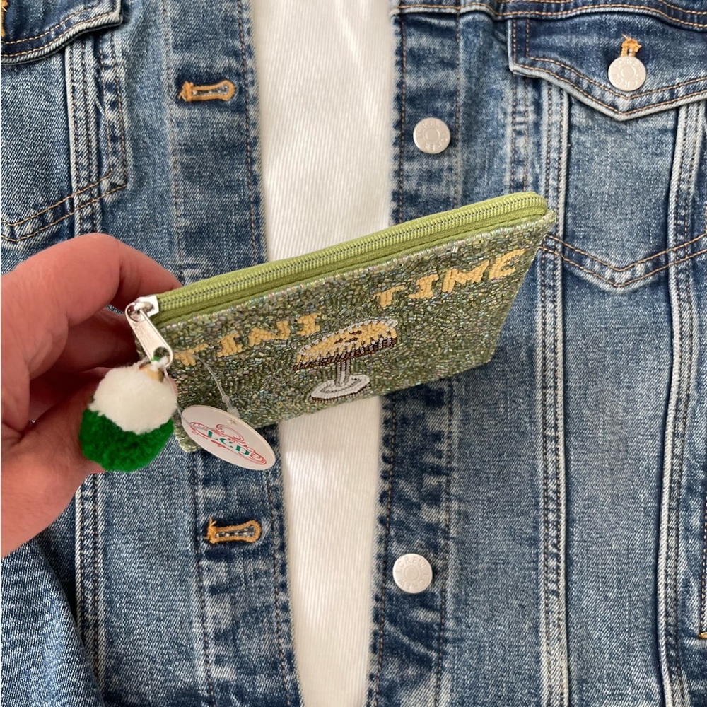 Tiny Time Coin Pouch Seed Bead Coin Pouch Beaded Coin Bag Green Coin Purse 🍸 - Picture 4 of 6